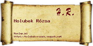 Holubek Rózsa névjegykártya